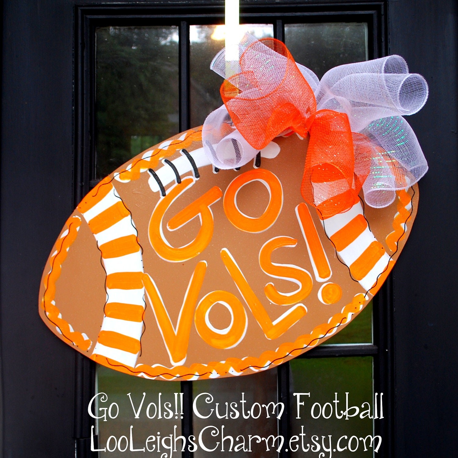 Door Hanger: Tennessee Football Wooden Football Door