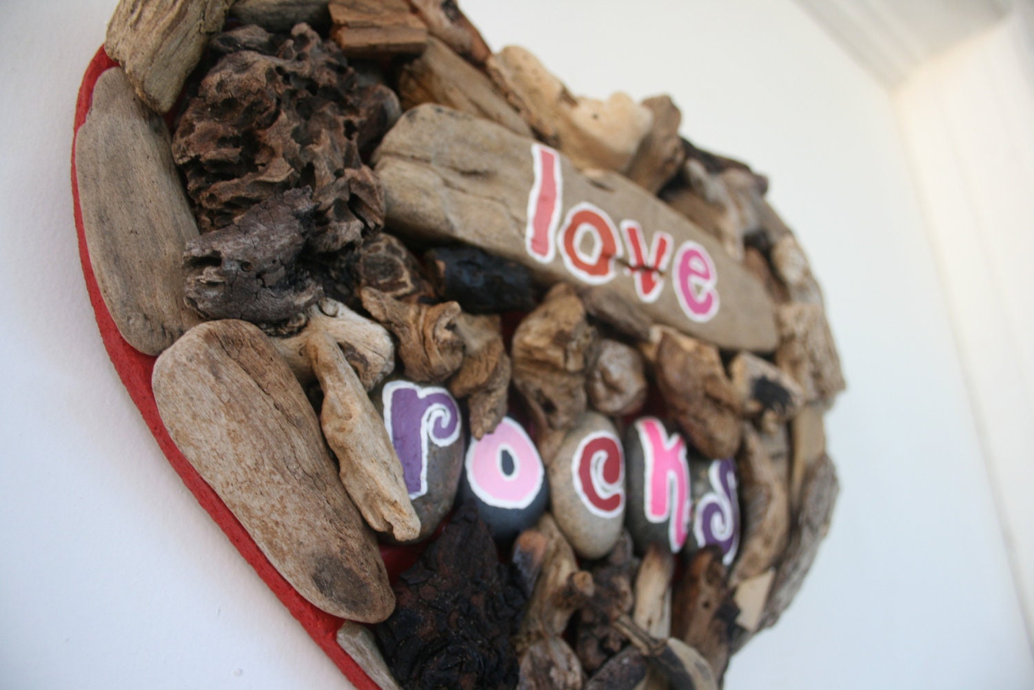 Love Rocks Driftwood & Beach Stone ArtAnniversary