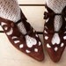 Vintage 80s Romeo Gigli Sweetheart Brown Abstract Cutout Heels Pumps 7.5 8 38