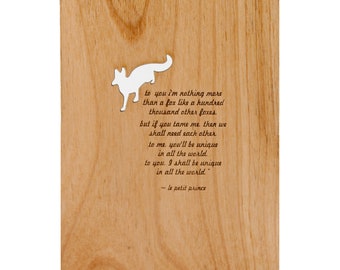 Le Petit Prince Fox Card - The Little Prince Wood Postcard, Love Card, Anniversary Card, Fox Card, Valentine Card for Boyfriend