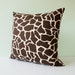 Brown and cream throw pillow cover, decorative cushion cover, accent pillow case, throw pillow - brown and cream giraffe print 18x18 inches