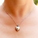 Sterling Silver Necklace with Puffed Heart Pendant on Sterling Box Chain