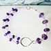 Asymmetric amethyst infinity bracelet, sterling silver jewellery OOAK