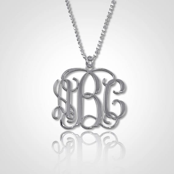 Items similar to Monogram Necklace Personalized Monogram Necklace in