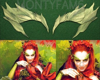 Poison Ivy Spring GREEN leaf Eyebrow Costume Mask Cosplay COmic COn Uma Thurman ELF Mother Earth
