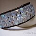 Beaded Leather Wrap Bracelet, Ice Princess, Pale blue crystal, bohemian, leather beaded cuff