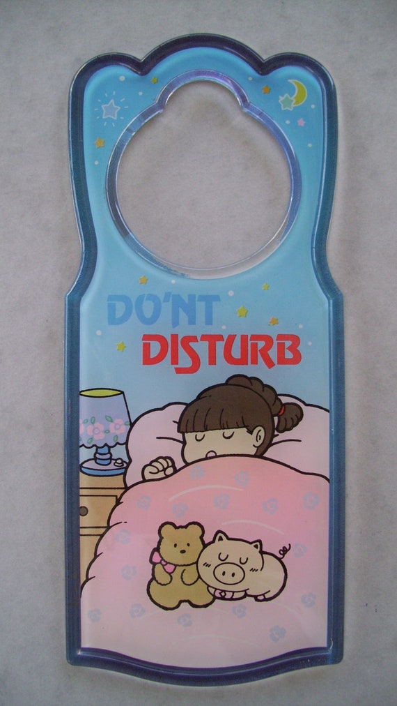 Vintage Kids Kawaii Door Hanger 90s Baby Room Do Not Disturb