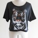 Tiger T-Shirt Animal Style Tiger Shirt Black T-Shirt Crop Top Tee Shirt Screen Print Size M