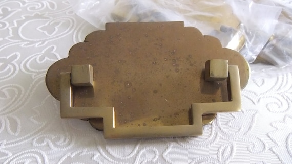 Vintage Brass Oriental Drawer Pulls