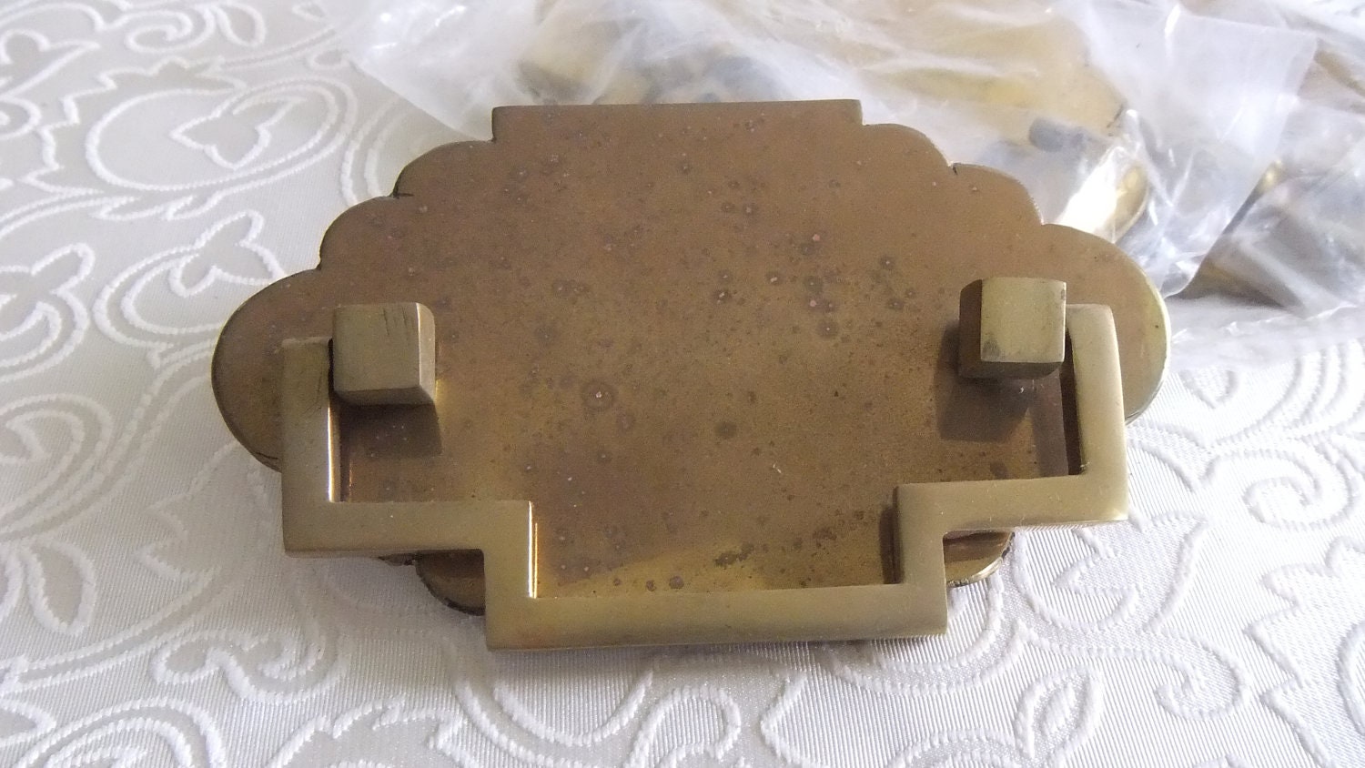 Vintage Brass Oriental Drawer Pulls