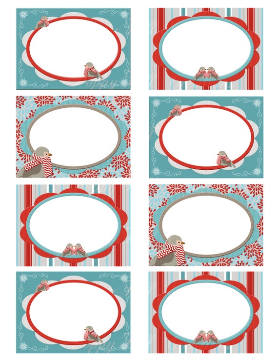 INSTANT DOWNLOAD Printable Chilly Birds Labels Mailing or