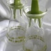 Pyrex Cruets - Set of 2 - Green Spring Blossom Crazy Daisy Pattern - Vintage 1960 - 1970