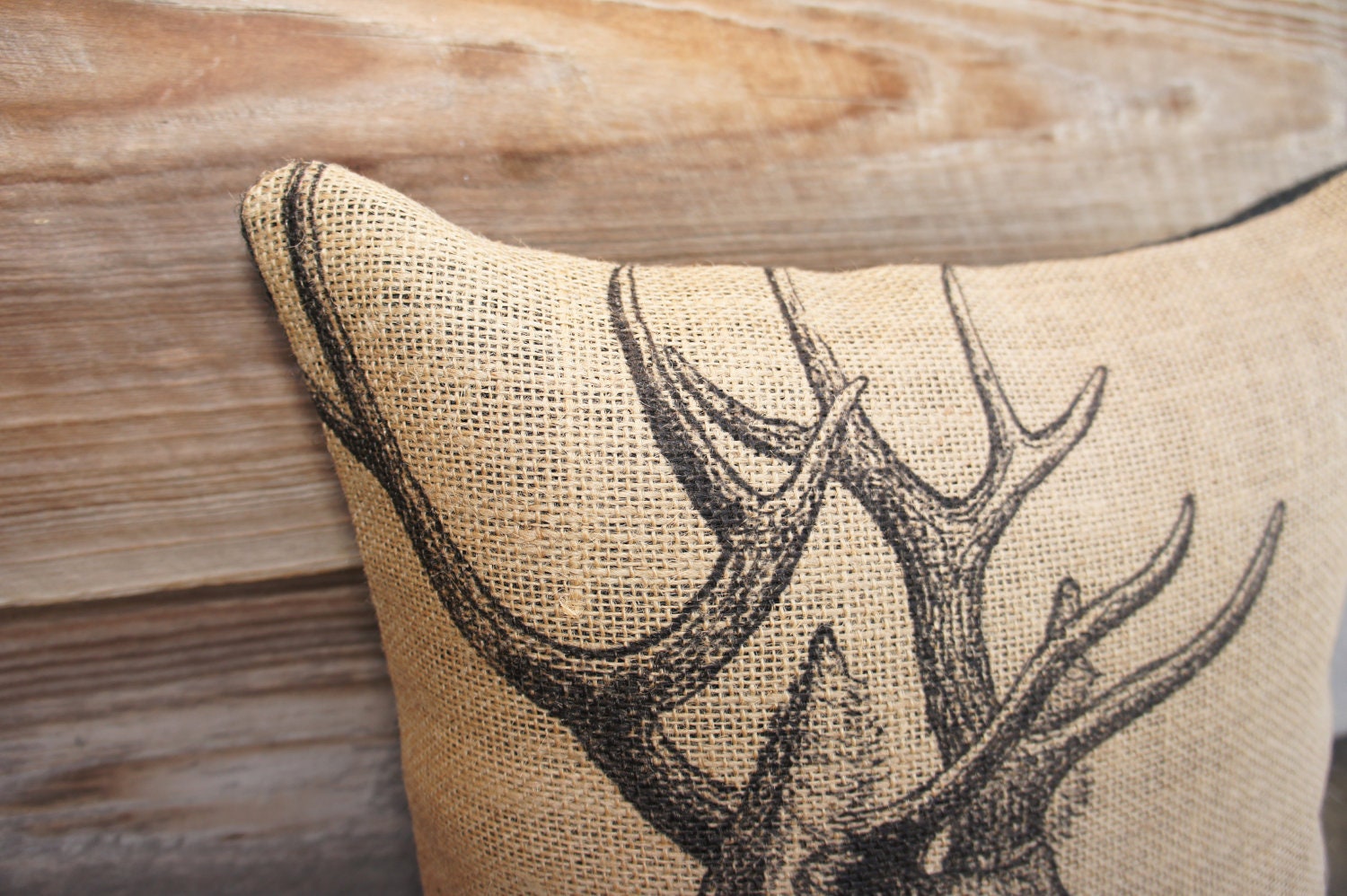 Deer Pillow Burlap Pillow Cushion Rustic Decorative Throw pertaining to The Elegant  decorative pillows rustic for Residence