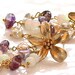 Rubellite Tourmaline Violet Brazilian Keshi Pearl Australian Opal Gold Vermeil Flower Waterfall Dangle Earrings