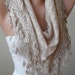 Beige Cotton Scarf with Trim Edge