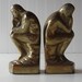 Brass Bookends, The Thinker, Brass figurine, Set of Two