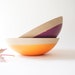 Wooden Salad Bowl, 7" Set of 2, Neon Orange, Purple, Fall Decor, Salad Bowl