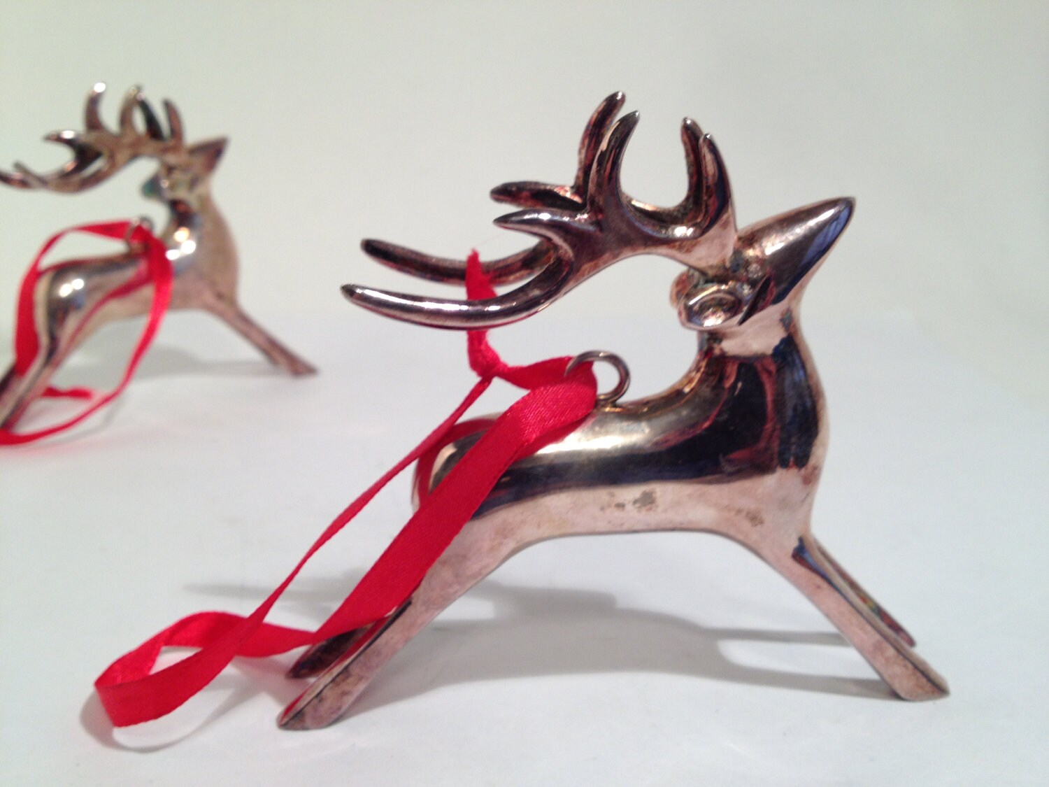 christmas reindeer ornament set vintage silver plate holiday christmas reindeer ornament set vintage silver plate holiday