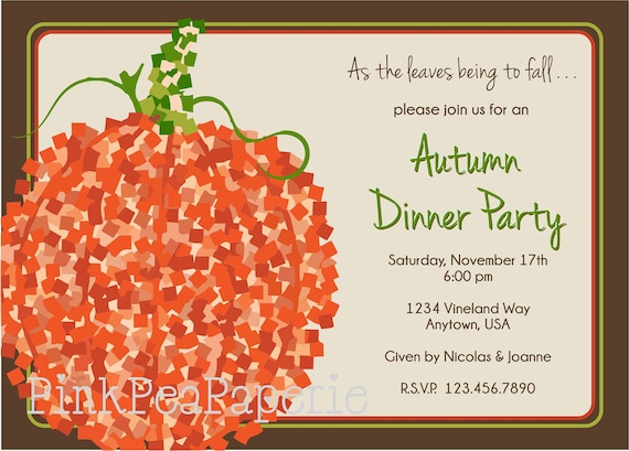 Printable Fall Dinner Invitations Templates Free 2