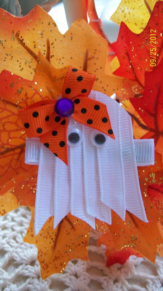 Items similar to Halloween Hair Clip....Ghost Hair Clip....Girls Hair Clip on Etsy
