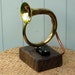 iPhone 4 or 4s Vintage Hunting Horn Passive Acoustic Speaker Amplifier & Docking Station
