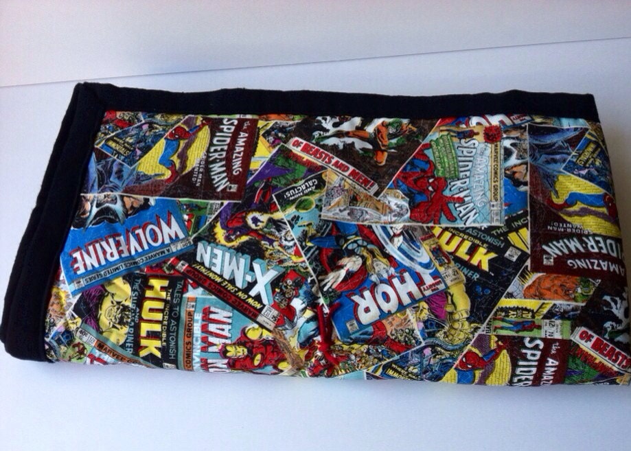 Marvel comic nursery crib blanket