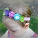 Felt Flower Baby Headband - Carnation and Rose with Vintage Millinery Flower - Baby Newborn Photoprop