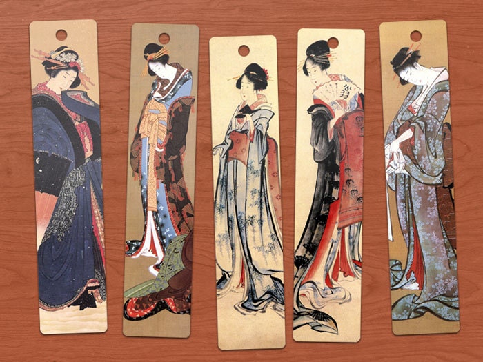  Hokusai Japanese Ladies DIGITAL Printable Bookmarks Set of 10.