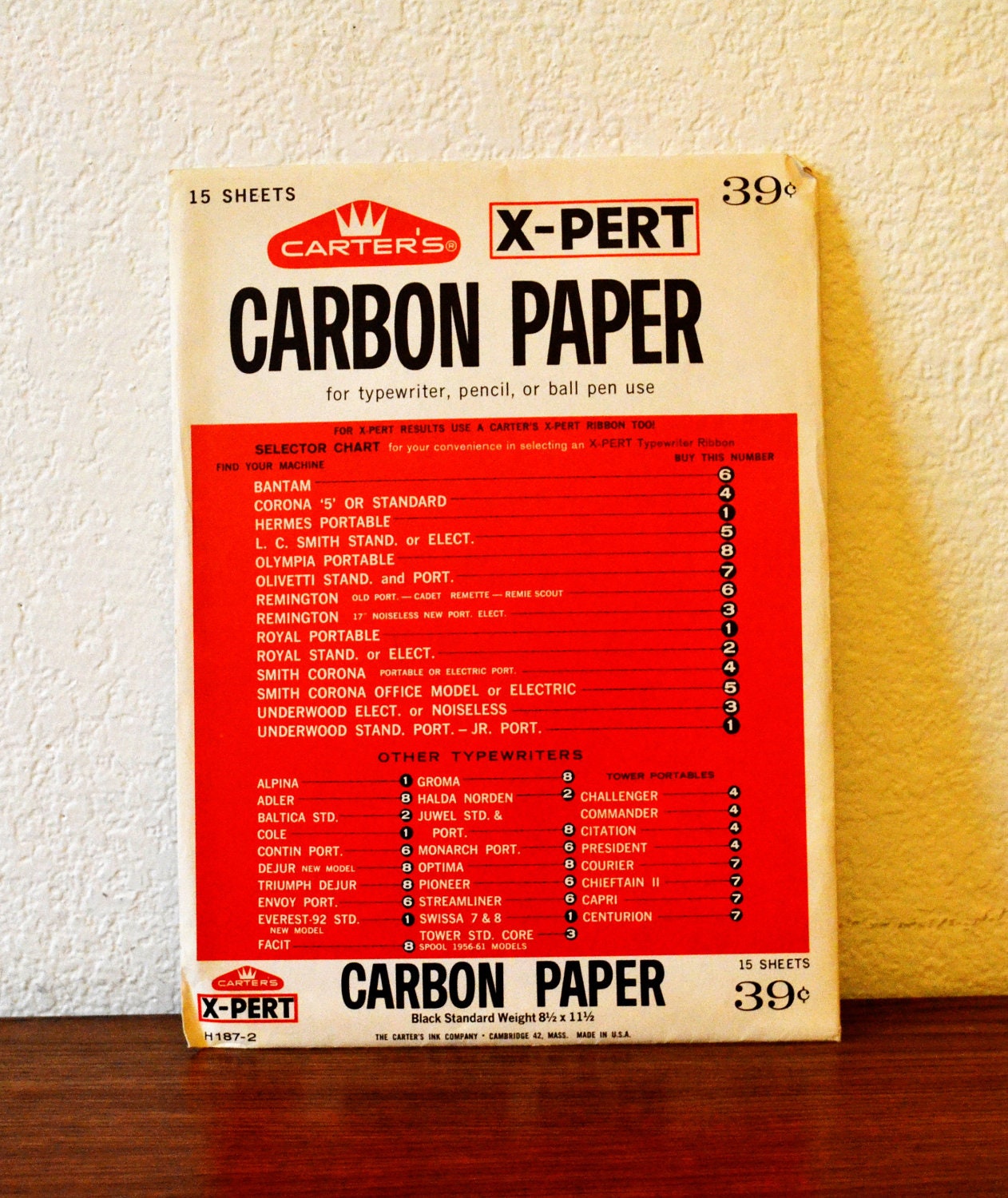 Carter's XPert Carbon Paper for Typewriter Pencil or
