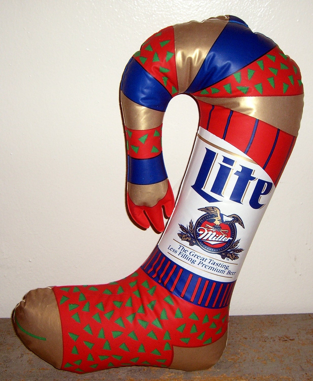 Vintage Stocking, Miller Light Beer, Bar Ware, Plastic, Blow Up, Miller ...