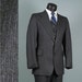 Vintage Mens Suit 1970s PIERRE CARDIN Steel Grey Pinstripe Wide Lapel Huge Flare Leg HIPSTER Wool Mens Vintage Suit 42 Chest