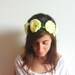 Flower Crown - Ivory Flower Halo - Hair Turban - Bridal Headpiece, Flower Girl, Woodland Wedding, Flower Headband