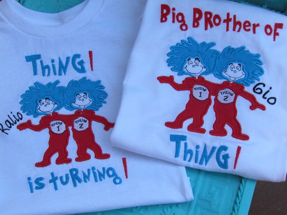 Items similar to thing 1 thing 2 brother sister birthday shirts on Etsy