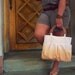 The Carla - Hand Dyed Peach Ombre - Medium Handbag - Dark Wood Handle - Lined