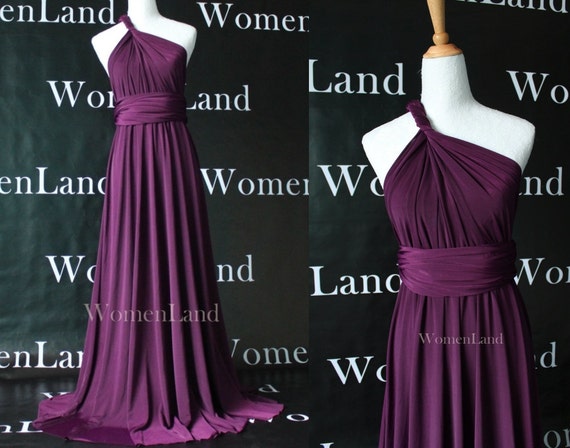 Infinity Dress Convertible Bridesmaid Dress Dark Purple Christmas Evening Party Floor Length Prom Dress Custom Made Plus Size Woman Dress