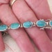 Vintage 925 Sterling Silver Genuine Turquoise Bracelet, Makers Mark and Thailand