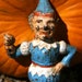 Cast Iron Elf with Blue and White Clothes