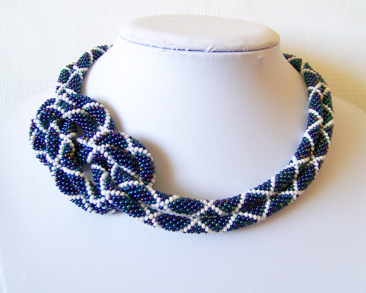 Extra Long Bead Crochet Wrap Necklace Beadwork necklace by lutita