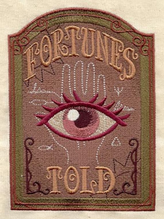 Fortune Teller Sign Embroidered Decorative by EmbroideredbySue