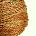 Handspun bulky alpaca and merino knitting yarn with beads 'BROWN OWL'