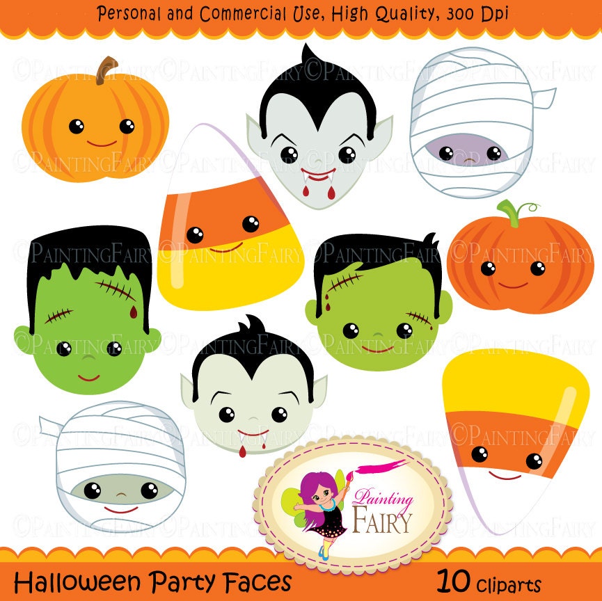 Halloween clipart Halloween Party Faces Digital images Dracula