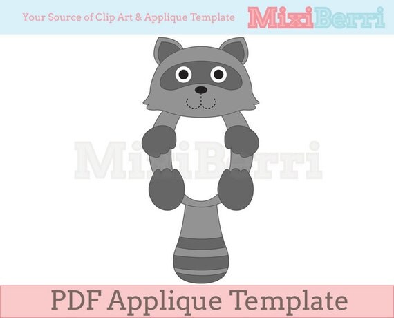 Raccoon Applique Template PDF