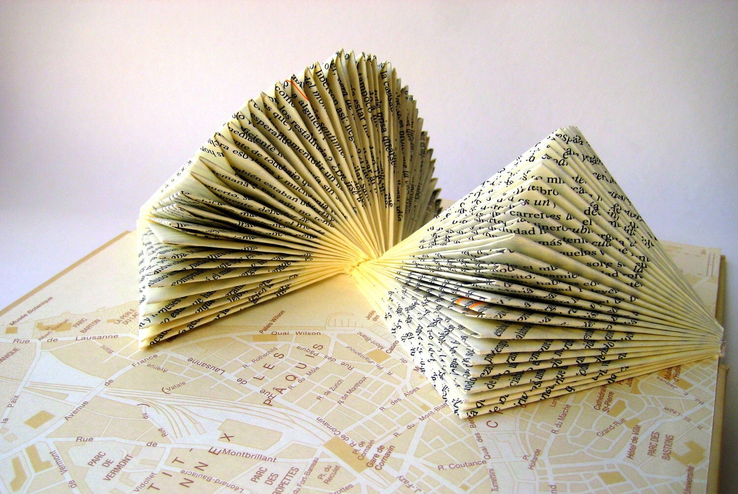 Folded book art Book paper Sculpture altered Book folded