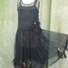 REDUCED 1920s Silk Chiffon Sheer Black Dress With Ostrich Feathers Size Small