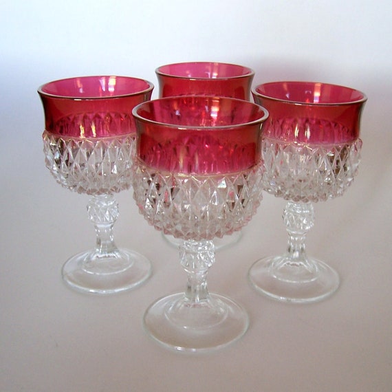 Vintage Indiana Glass Company 4 Red by MyForgottenTreasures