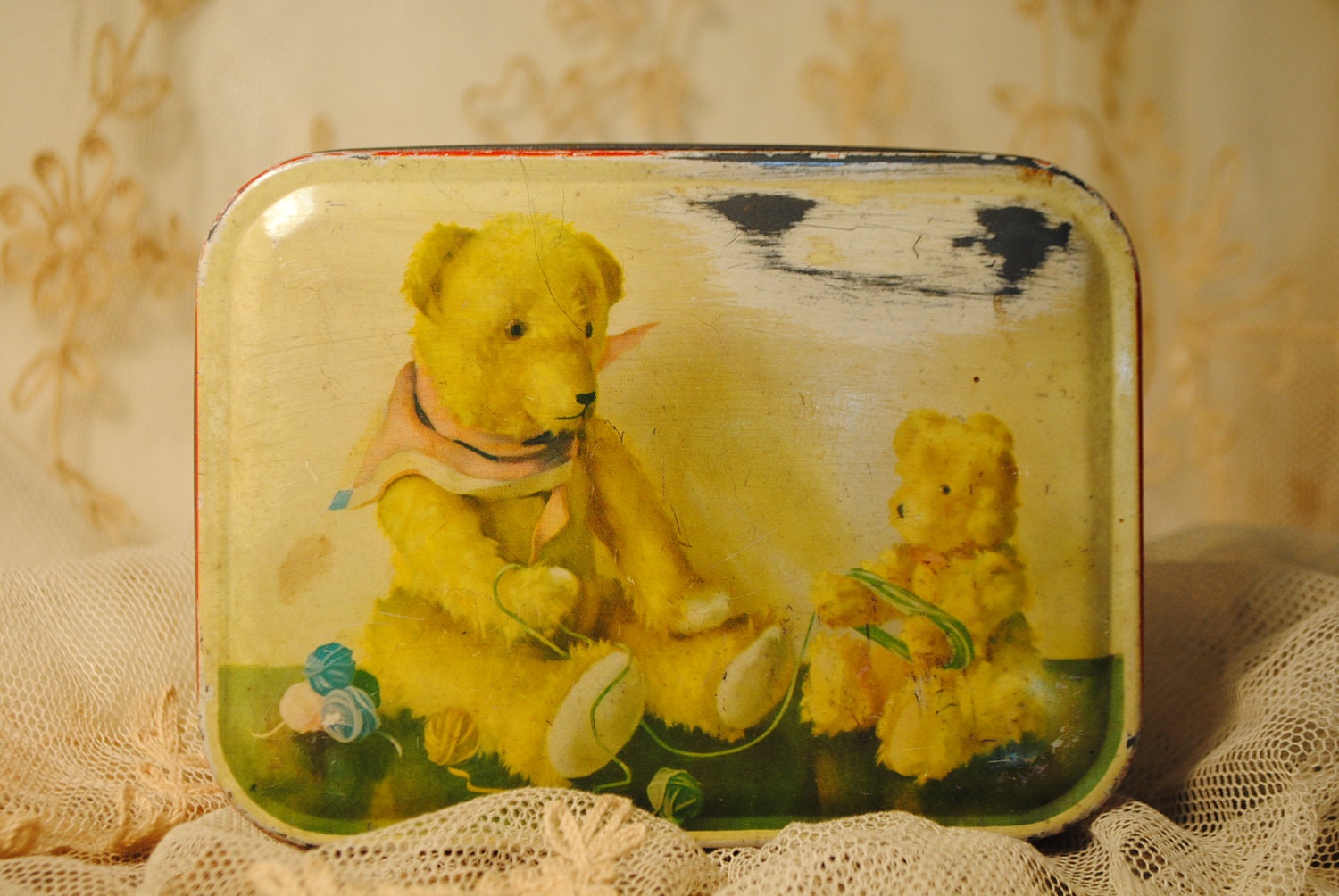 teddy bear in a tin