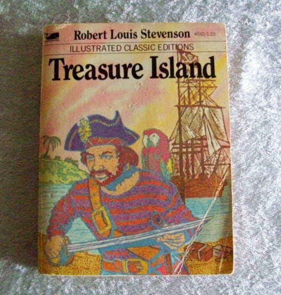 Vintage Illustrated Treasure Island Book by Moby Books