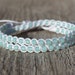 Macrame beach bracelet - Double wrap beaded bracelet - White waxed cotton and periodot glass beads