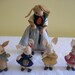 Baps German Story Book Felt Dolls -- Peter Rabbit, Flopsy, Mopsy, Cottontail & Mother c 1950s