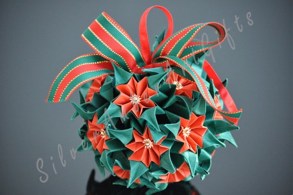 Paper Eed ornament. christmas Ball. Christmas origami kusudama Origami  Christmas  Kusudama Origami